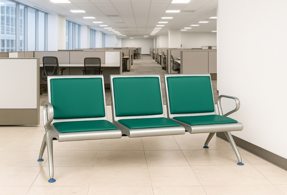 Leatherette Three Seater Waiting Chair