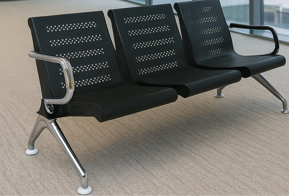 Three Seater Chrome Chair