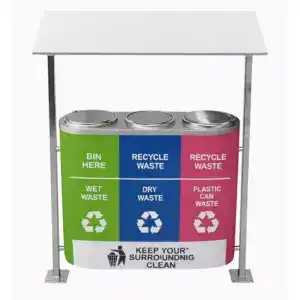 Trio Covered Waste Dustbin